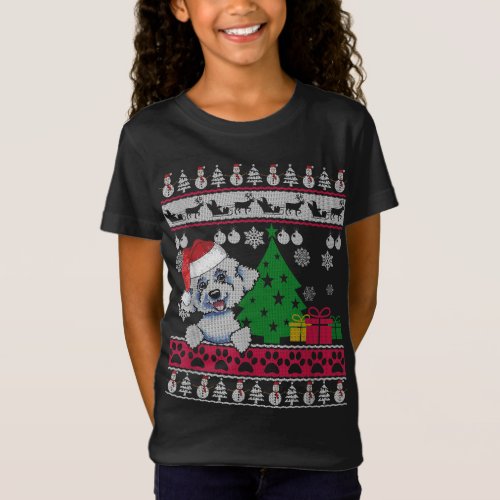 Funny Bichon Frise Christmas Ugly Sweater Dog Love