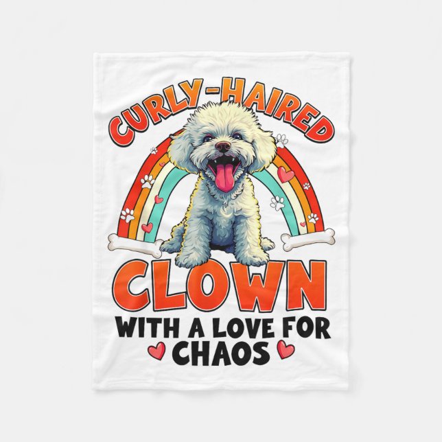 Funny Bichon Frise Design For Dog Lover  Fleece Blanket (Front)