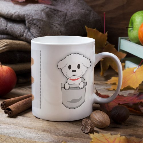 Funny Bichon Fris Pocket Design Dog Lover Person Coffee Mug