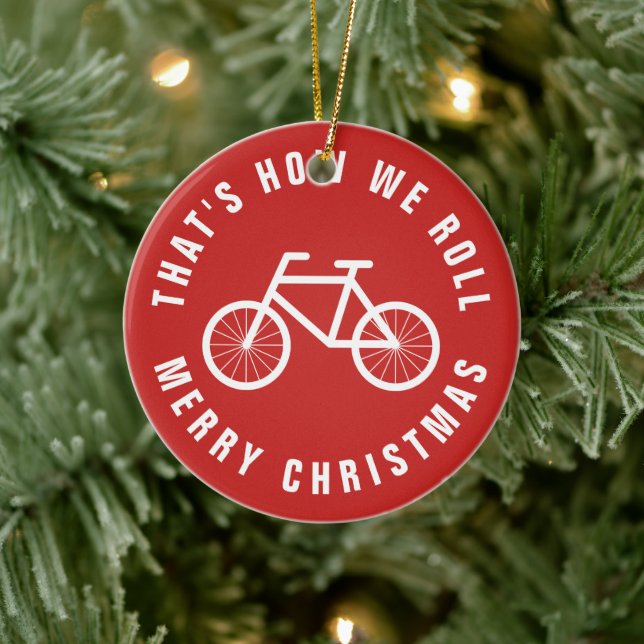 Funny bicycle Christmas tree ornament photo (Tree)
