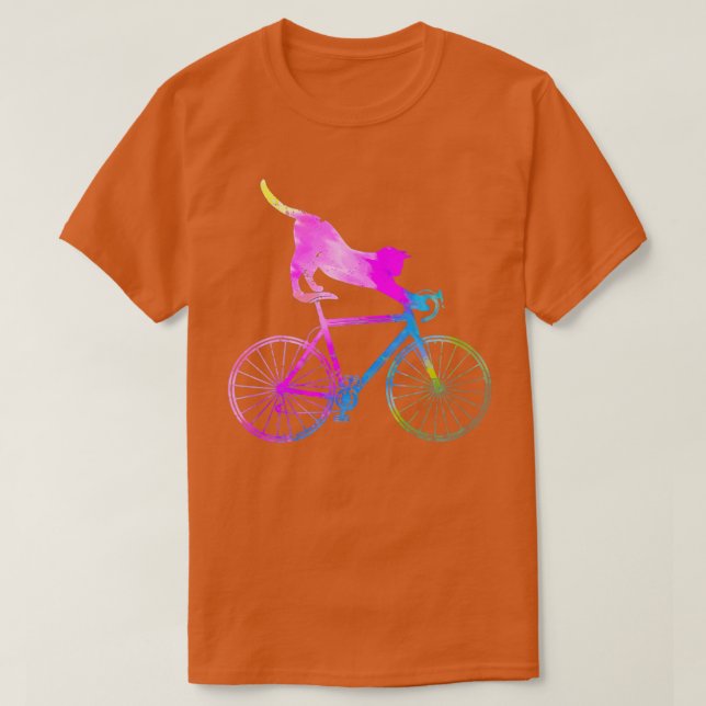 Funny Bicycle Cycling Cat Cyclist  T-Shirt (Design Front)