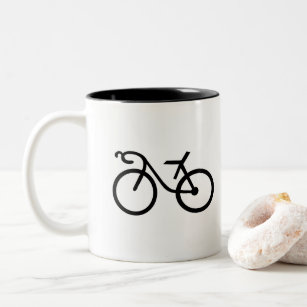 Funny Bicycle Silhouette - Cyclist Friends Gift Two-Tone Coffee Mug