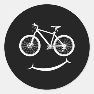 Funny Bicycle Smile Bike Smiling Face Biker Classic Round Sticker