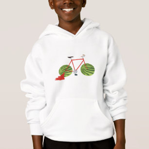 Funny Bicycle with Watermelon Wheels Hoodie