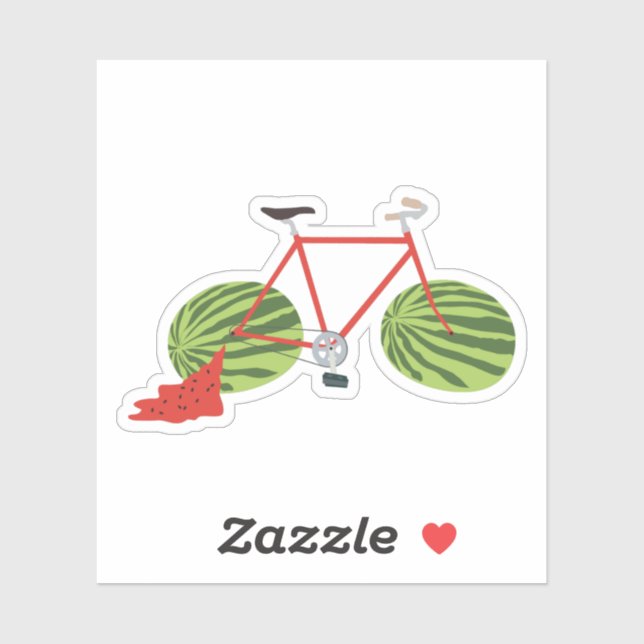Funny Bicycle with Watermelon Wheels Sticker (Sheet)