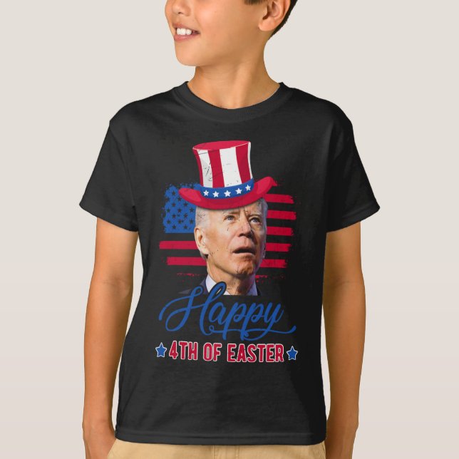 Funny Biden Dazed Merry 4th Of Easter 4th Of July  T-Shirt (Front)