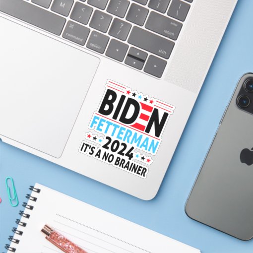 Funny Biden Fetterman 2024 it's a no brainer Sticker Zazzle