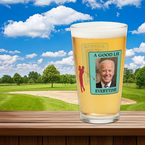 Funny Biden Good Lie Golfer Glass
