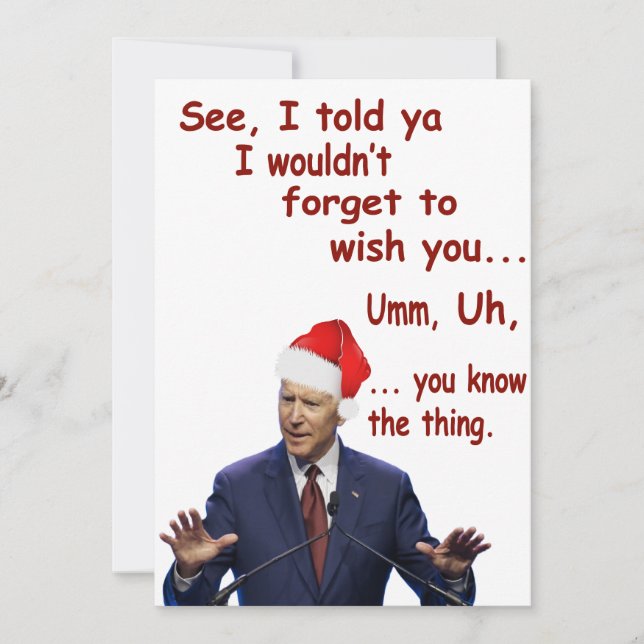 Funny Biden Merry Christmas Xmas Gift Holiday Card (Front)