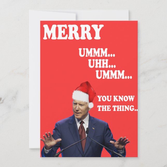 Funny Biden Merry Christmas Xmas Gift Holiday Card (Front)