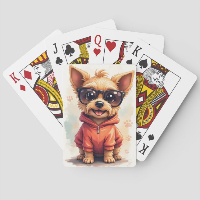 Funny Biewer Terrier Kawaii Dog Poker Cards (Back)
