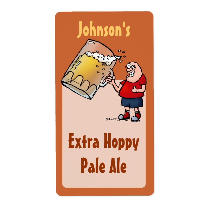 Funny Big Beer Guy Homebrew Beer Label