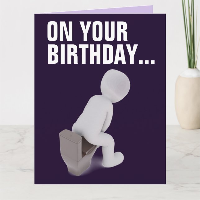 FUNNY big BIRTHDAY CARDS GOOD BOWEL MOVEMENTS (Front)