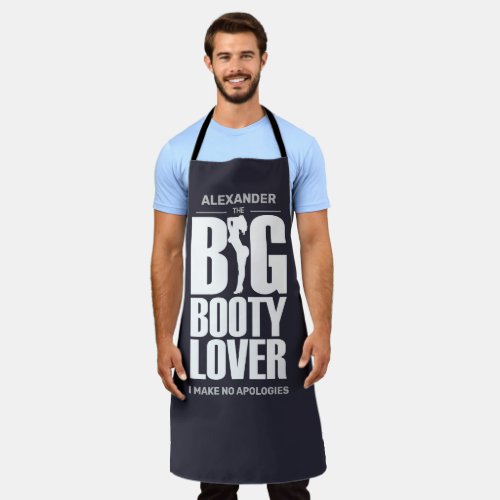 FUNNY Big Booty Lover on BLACK Apron