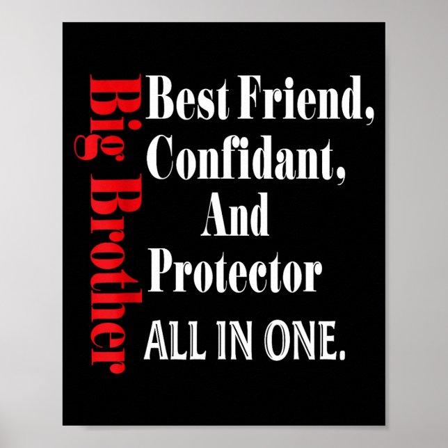 Funny Big Brother Definition Birthday Men Teens Yo Poster (Front)