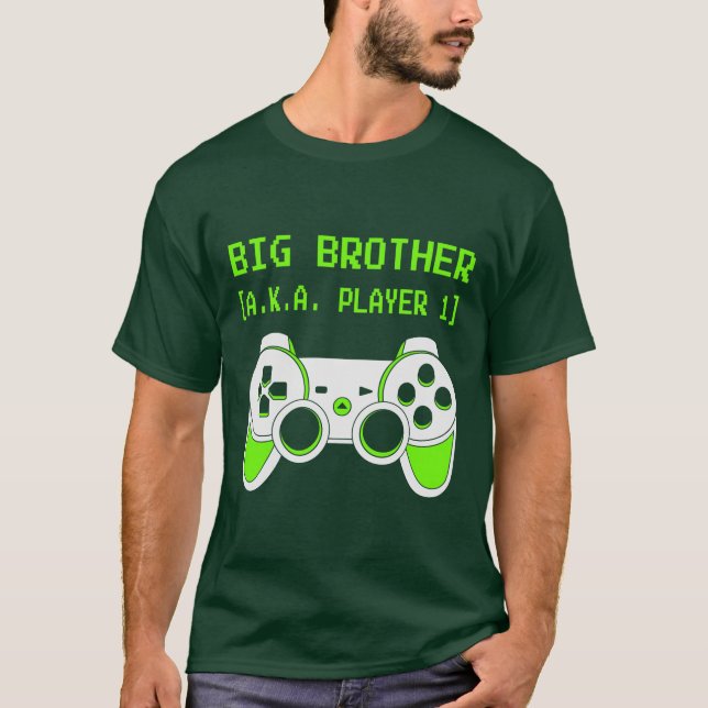 funny big Brother gamer word art  T-Shirt (Front)