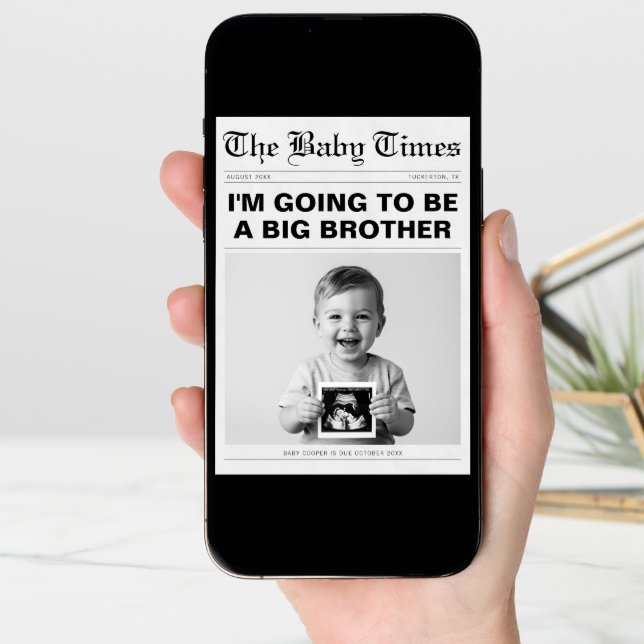 Funny Big Brother Newspaper Pregnancy Announcement (Front Digital)