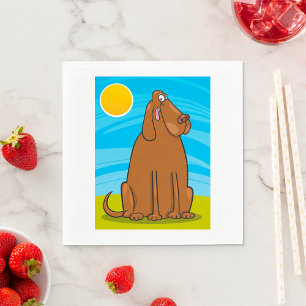 Funny Big Brown Dog Sitting in the Sun Napkins
