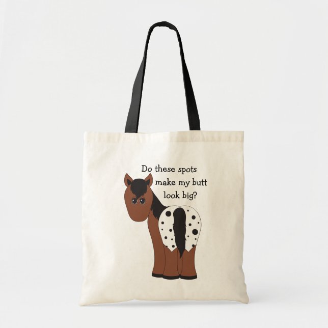 Funny Big Butt Appy Humorous Appaloosa Horse Tote Bag (Front)