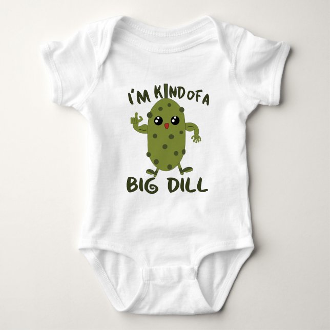 funny big dill pickle word art baby bodysuit (Front)