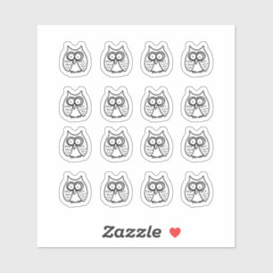 Funny Big Eyes Cartoon Owls Sticker