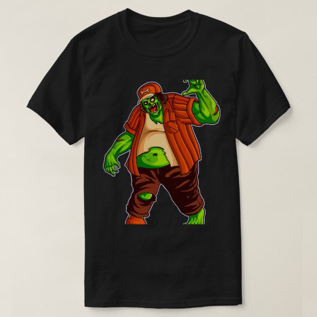 Funny Big Fat Zombie Walker with hat drawing Best  T-Shirt (Design Front)
