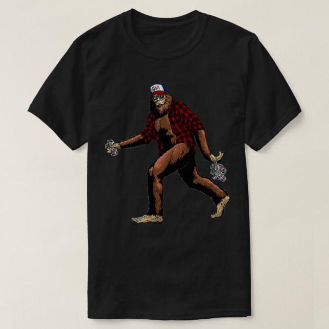 Funny Big Foot Big Foot and beer Big Foot lover T-Shirt (Design Front)
