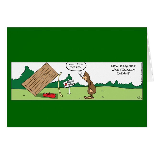 Funny Big Foot Caught Cards (Front Horizontal)