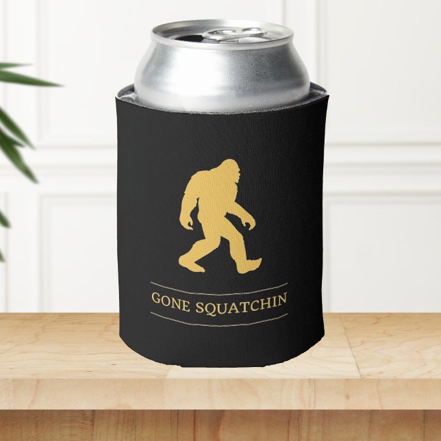 Funny Big Foot Gone Squatchin Sasquatch Can Cooler (Creator Uploaded)