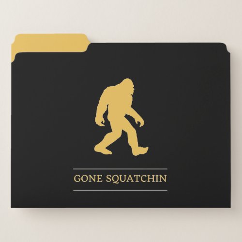 Funny Big Foot Gone Squatchin Sasquatch File Folder