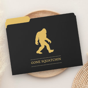 Funny Big Foot Gone Squatchin Sasquatch File Folder