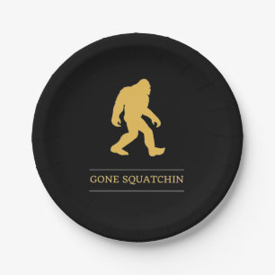 Funny Big Foot Gone Squatchin Sasquatch Paper Plates
