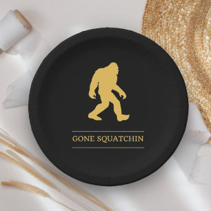 Funny Big Foot Gone Squatchin Sasquatch Paper Plates