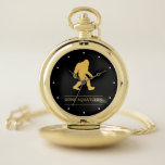 Funny Big Foot Gone Squatchin Sasquatch Pocket Watch<br><div class="desc">Fun gift for anyone. To change the color of the Bigfoot,  simply press the customize it button and choose any color.</div>