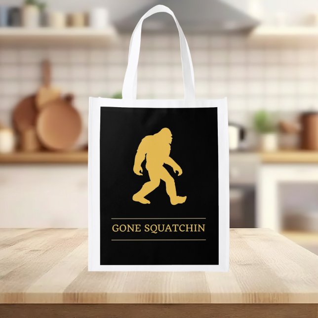 Funny Big Foot Gone Squatchin Sasquatch Reusable Grocery Bag (Creator Uploaded)
