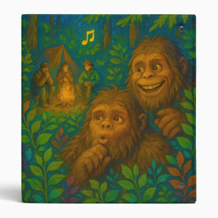 Funny Big Foot Noises in Woods Fantasy Art 3 Ring Binder