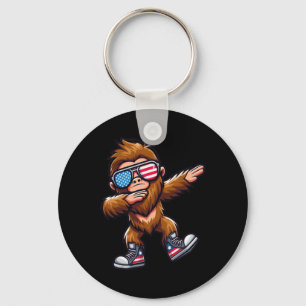 Funny Big Foot Sasquatch 4th Of July Keychain