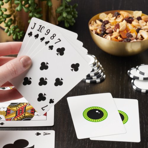 Funny Big Green Eyeball Playing Cards