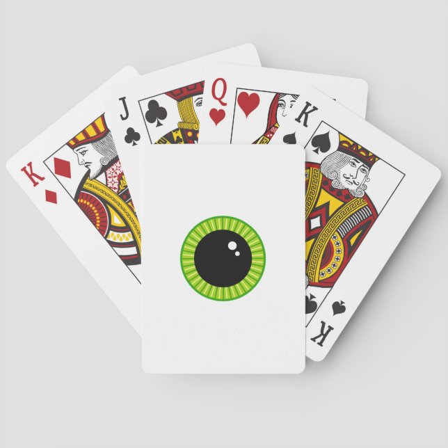 Funny Big Green Eyeball Poker Cards (Back)