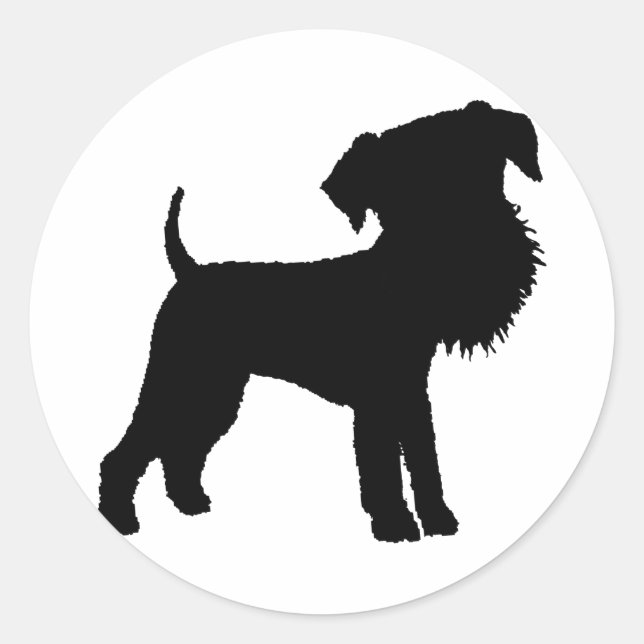 Funny Big Head Airedale Terrier Classic Round Sticker (Front)