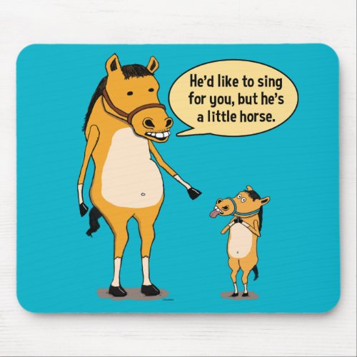 Funny Big Horse and Little Horse Mousepad