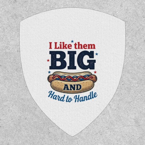 Funny Big Hot Dog Vintage T-Shirt Design_1 Patch