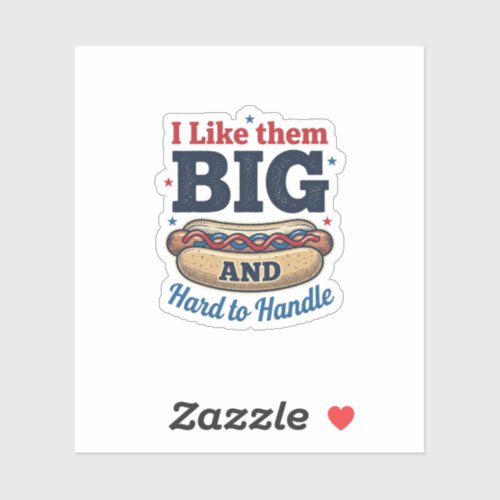 Funny Big Hot Dog Vintage T-Shirt Design_1 Sticker