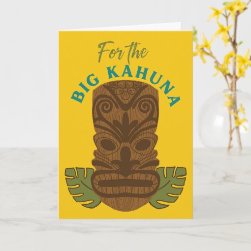 Funny Big Kahuna Tiki Mask Father's Day Card | Zazzle