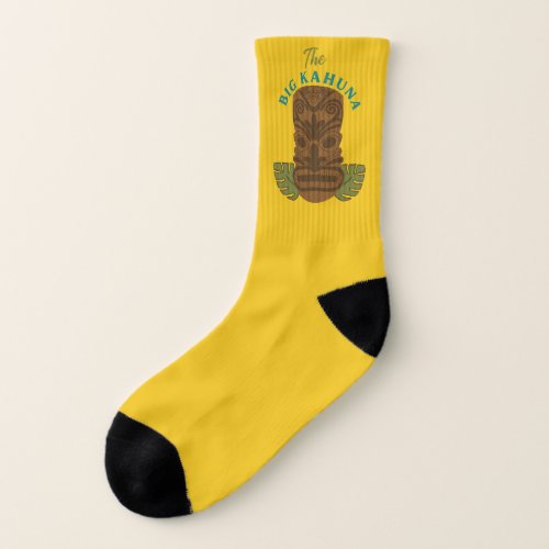 Funny Big Kahuna Tiki Mask Fathers Day Socks