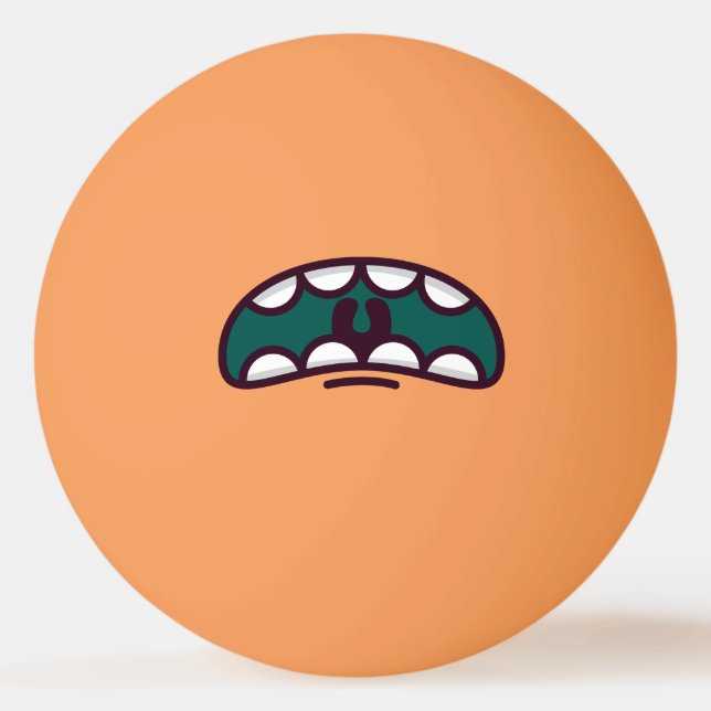 Funny Big Mouth Monster. Ping-Pong Ball (Back)