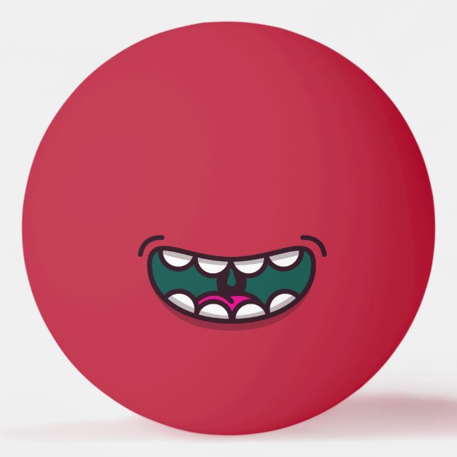 Funny Big Mouth Monster. Ping-Pong Ball (Front)
