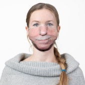 Funny Big Mouth Mustache Smirk Adult Cloth Face Mask (Worn)