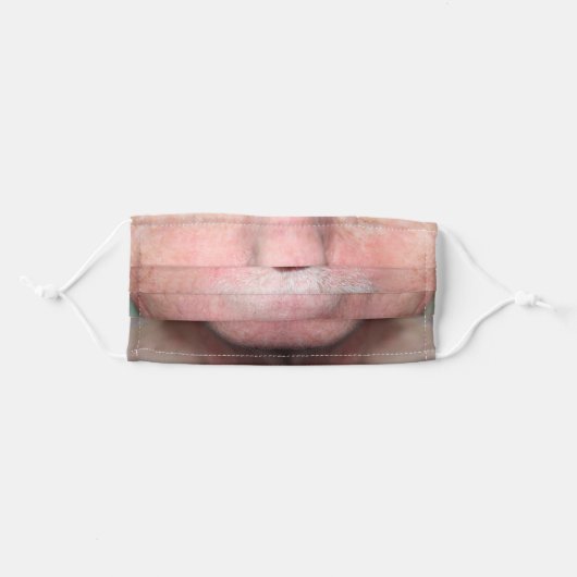 Funny Big Mouth Mustache Smirk Adult Cloth Face Mask (Front, Folded)