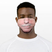 Funny Big Mouth Mustache Smirk Adult Cloth Face Mask (Worn)